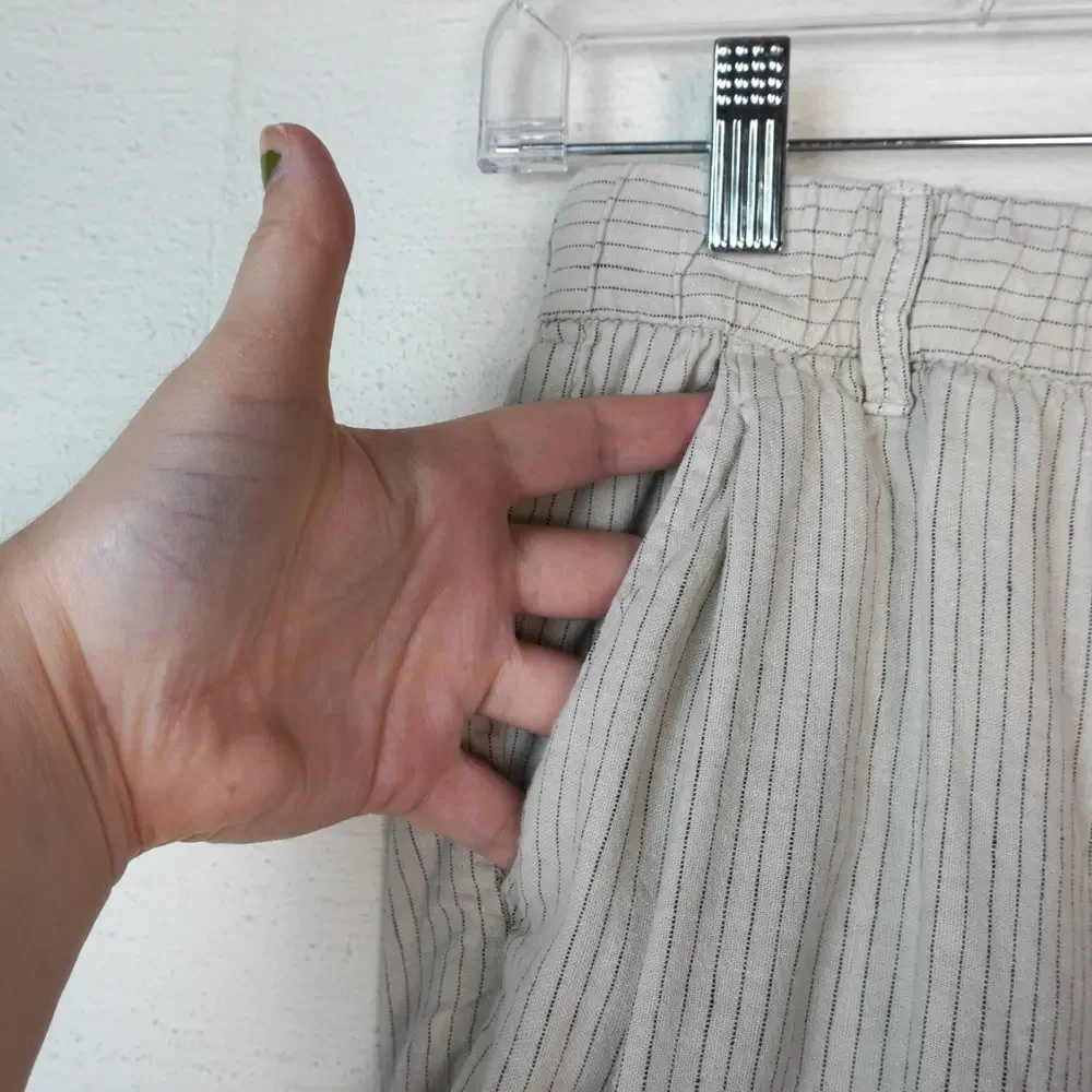 Zara Kids Boys‎ Linen Blend Striped Shorts Size 11/12 Tan Beachy Vacation Travel